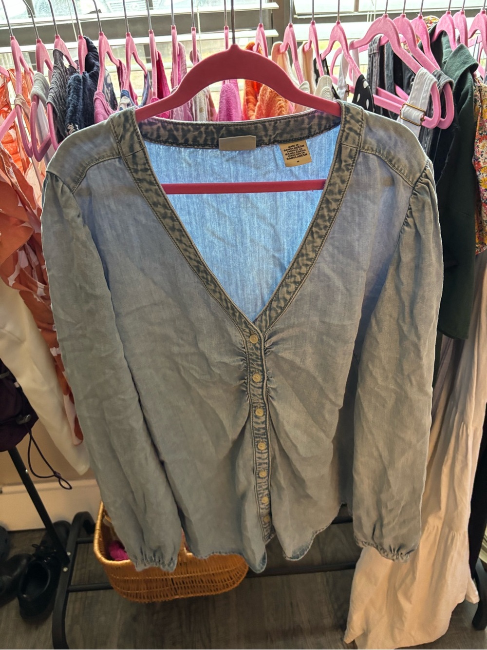 Women’s Denim Button Down Blouse